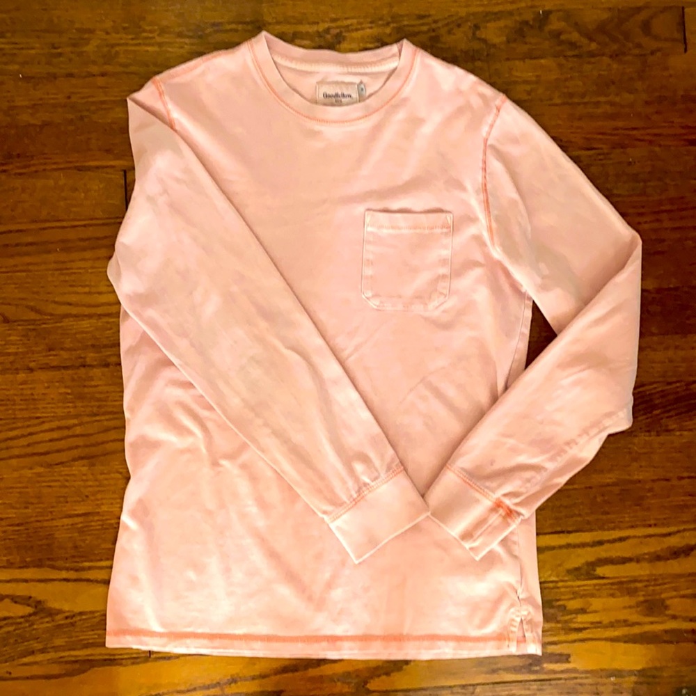 💥Goodfellow & Co long sleeve Pink Tee with Pocket